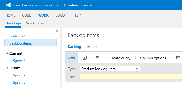 Choose the level of backlog before creating an item Choose the level of backlog before creating an item