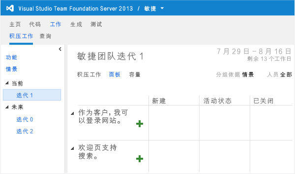 包含更新工作流的敏捷任务板