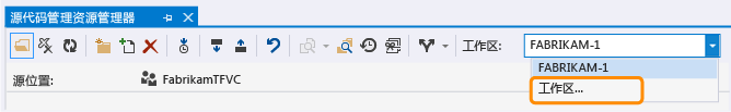 通过源代码管理资源管理器编辑工作区