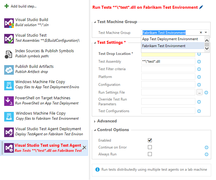 生成定义: 使用测试代理运行测试