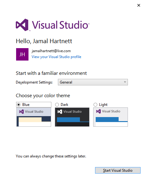 Visual Studio settings