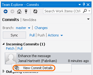 Choose View Commit Details