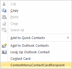 Extending the persona context menu