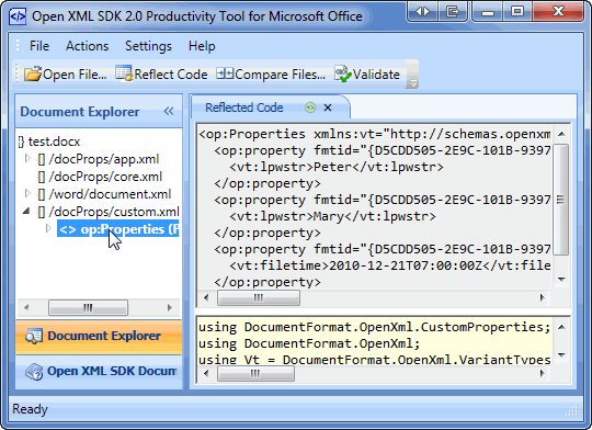 Open XML SDK 2.0 生产力工具