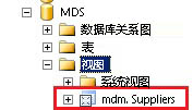 SQL Server Management Studio - mdm.Suppliers 视图