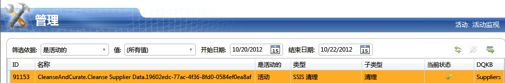 SSIS 包创建的 DQS 清理项目