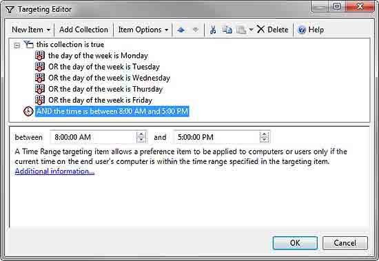 Figure 3 Targeting the Business Hours Power Plan