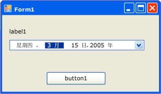 带有标签、DateTimePicker 和按钮的窗体