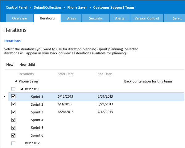 Choose the sprints for the agile team