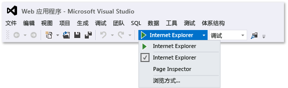 选择 Web 浏览器调试选项