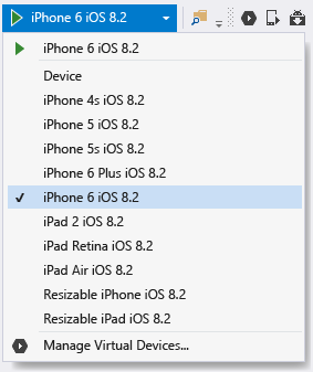 CrossPlat Xamarin Verify 6 Selecting an iPhone debug target