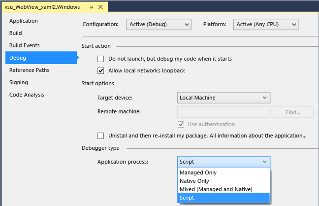 JS_DOM_WebView_Script_Debugger Attach the script debugger