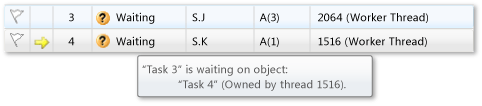 PDB_Walkthrough_7 Two waiting tasks in Parallel Tasks window