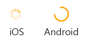 iOS 和 Android 上带样式的 ActivityIndicator 的屏幕截图