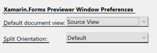 Xamarin.Forms Previewer options in Visual Studio