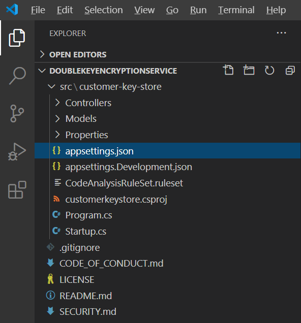 查找 DKE 的appsettings.json文件。