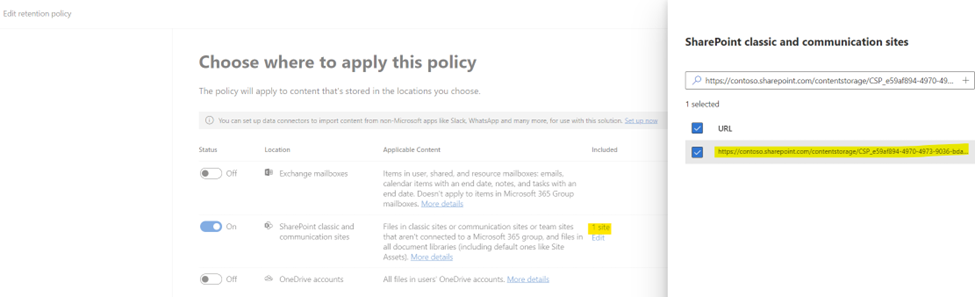 Microsoft范围限定为所选 SharePoint Embedded 容器 URL 的 Purview 保留策略。