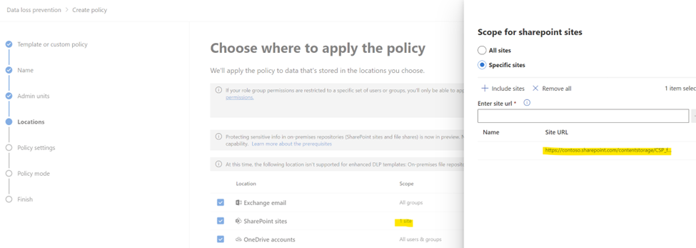 Microsoft范围限定为所选 SharePoint Embedded 容器 URL 的 Purview DLP 策略。