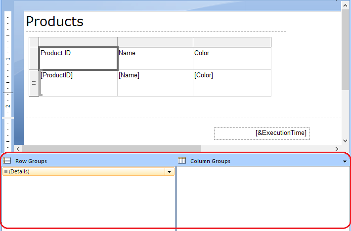 “分组”窗格（突出显示了“产品 ID”组）的屏幕截图。