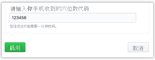 短信代码的屏幕截图。