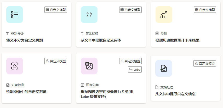 AI Builder 模型类型。
