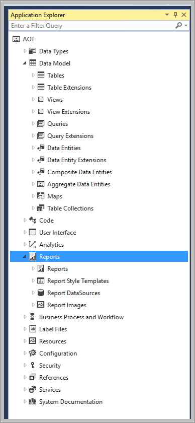 VisualStudio 中的应用程序资源管理器窗口的屏幕截图。