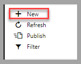 Excel 中加载项窗格的屏幕截图，显示了选中的“新建”选项。