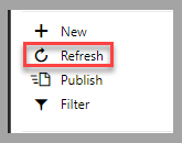 Excel 中加载项窗格的屏幕截图，其中突出显示了“刷新”选项。