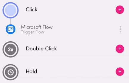 “单击”下的 Microsoft Flow 的屏幕截图。
