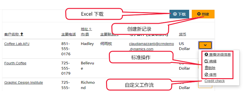列表命令和视图的屏幕截图。
