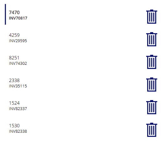 显示“垃圾桶”图标的库屏幕截图。