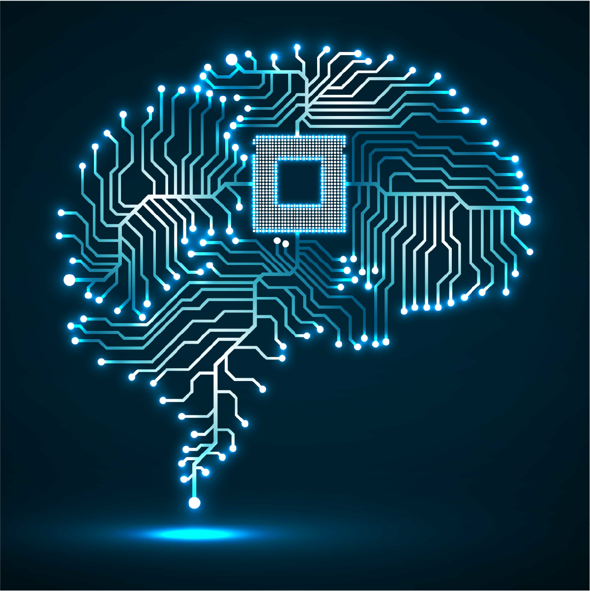 类似大脑的 CPU 插图。