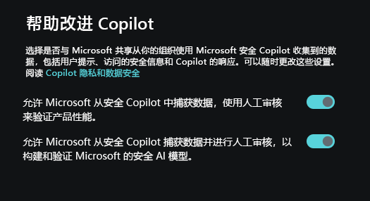 屏幕截图:所有者设置,并特别突出显示了数据共享选项。