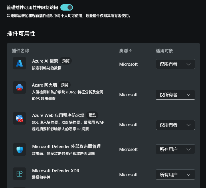 屏幕截图:启用了受限访问的插件设置页。