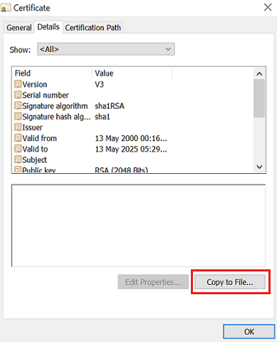 在“认证”窗口中选择“详细信息”选项卡。