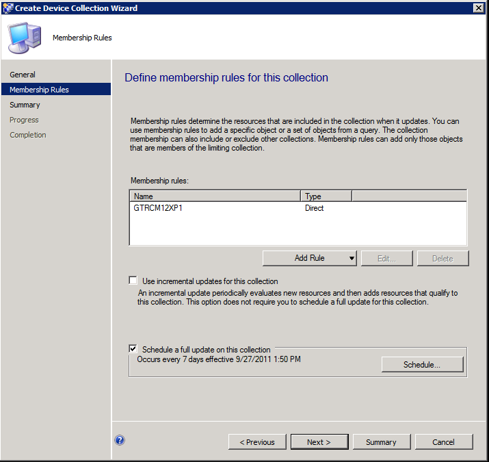 “定义成员身份规则”页的屏幕截图。
