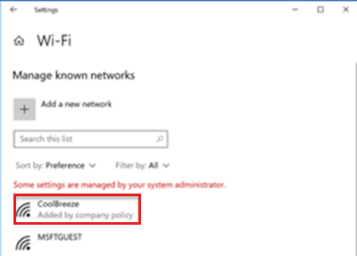 Windows 上 Wi-Fi 设置的屏幕截图，其中 Wi-Fi 连接是已知网络。