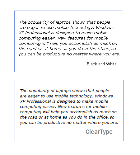 ClearType before and after