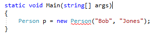 Highlighted code C#