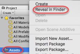 reveal in finder context action
