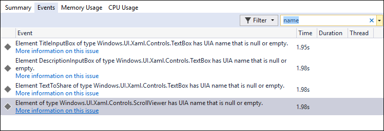 诊断事件搜索 诊断事件搜索的屏幕截图