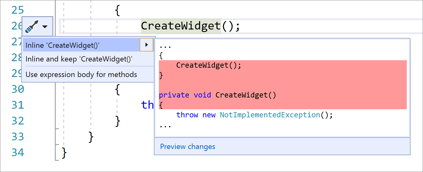 Inline Method refactoring removing declaration