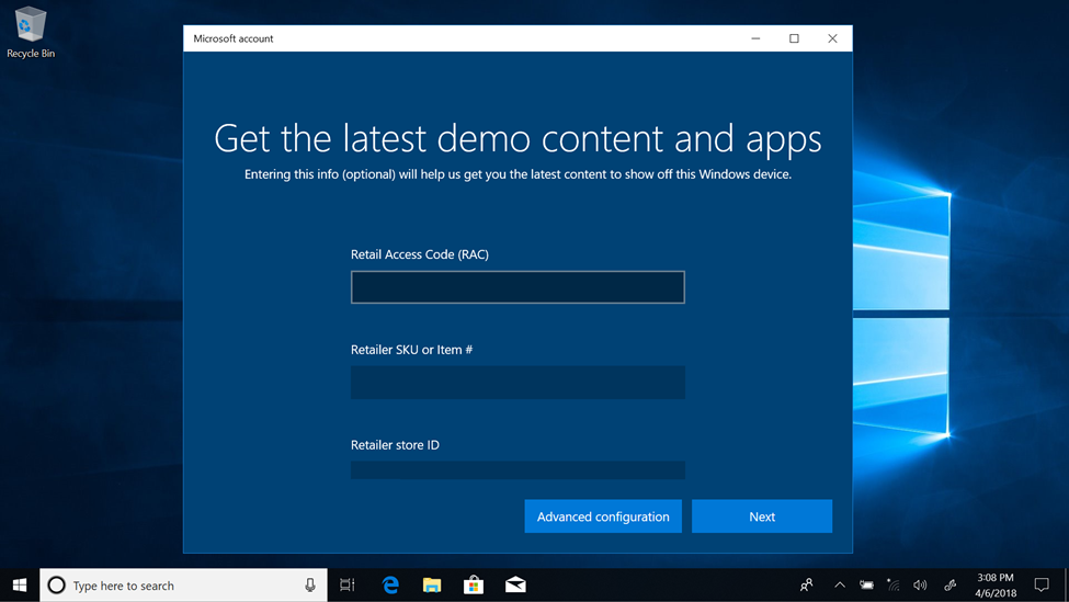 RDX screen: Get the latest demo content and apps