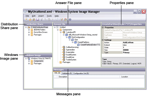 windows sim user interface