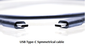 USB 类型 C 对称电缆。