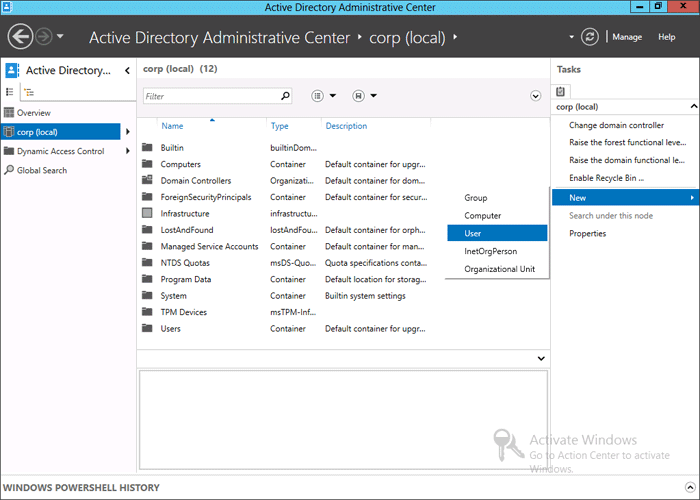 Screenshot that shows how to create a new test user.