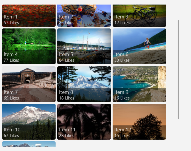 统一网格布局中显示的照片集合，其中每个项目的大小都相同。
