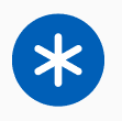 带星号符号的蓝色 InfoBadge