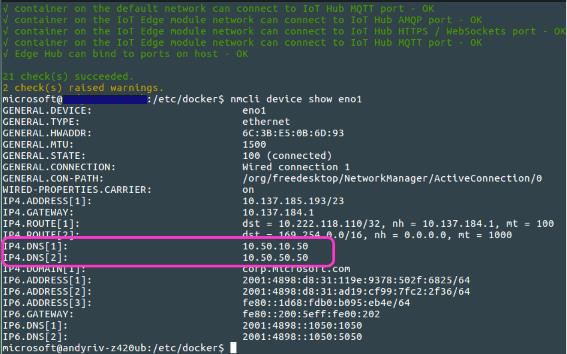 用于显示网络适配器信息的 nmcli 命令的示例输出的屏幕截图。