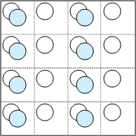 图表与原始图表类似，但第二列和第四列中的单元格具有亮度，但没有色度